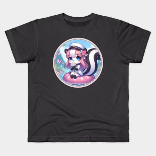 Cute Skunk Sailor Girl Kids T-Shirt